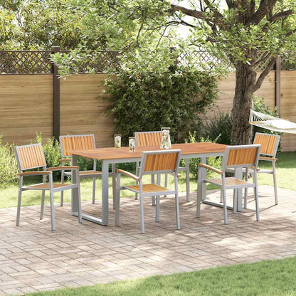 Set da Pranzo per Giardino 7 pcs Grigio