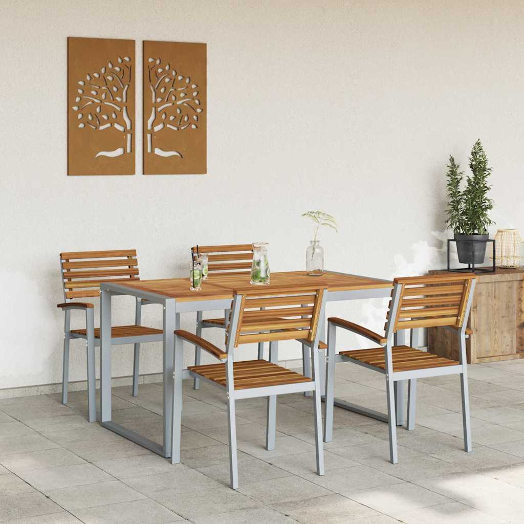 Set da Pranzo per Giardino 5 pcs Grigio | homemem39