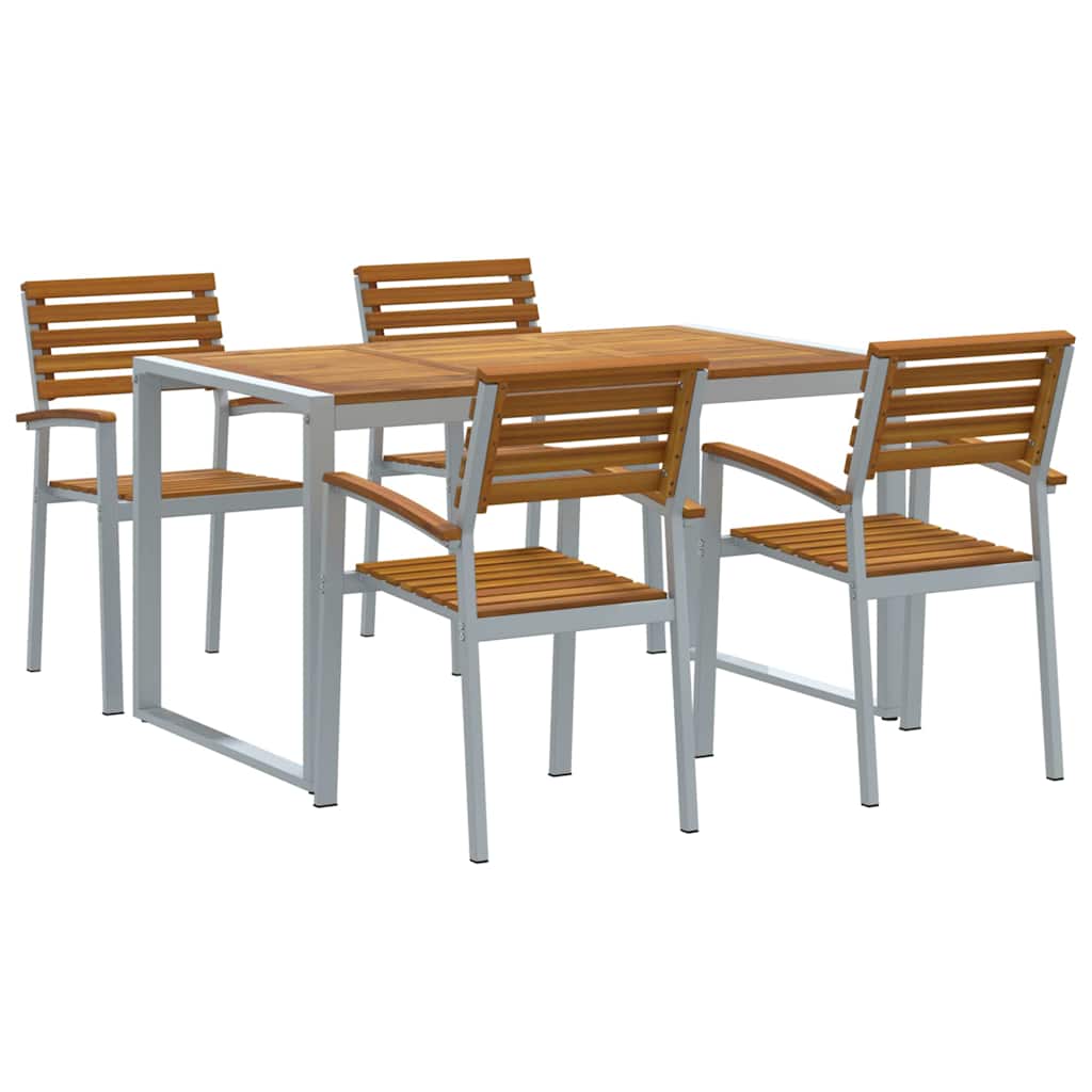 Set da Pranzo per Giardino 5 pcs Grigio | homemem39