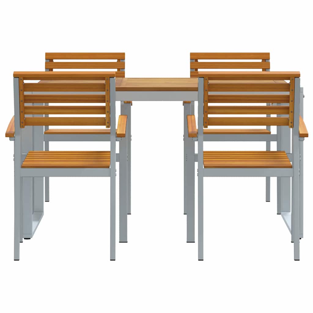 Set da Pranzo per Giardino 5 pcs Grigio | homemem39