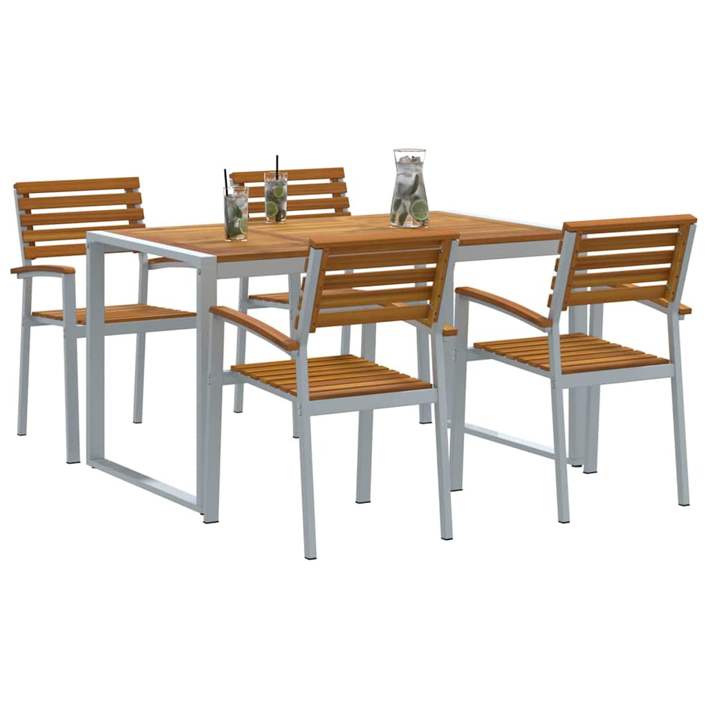 Set da Pranzo per Giardino 5 pcs Grigio | homemem39