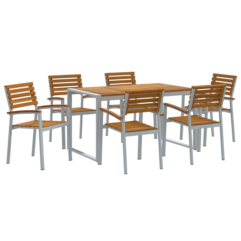 Set da Pranzo per Giardino 7 pcs Grigio | homemem39
