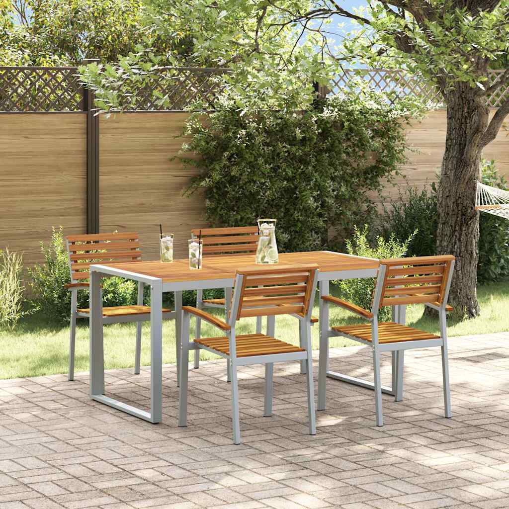 Set da Pranzo per Giardino 5 pcs Grigio | homemem39