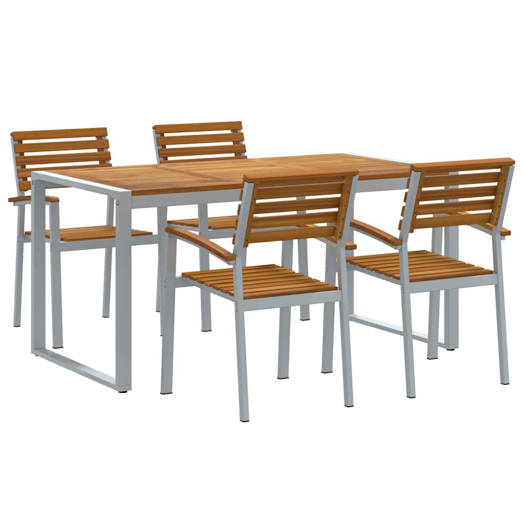 Set da Pranzo per Giardino 5 pcs Grigio | homemem39