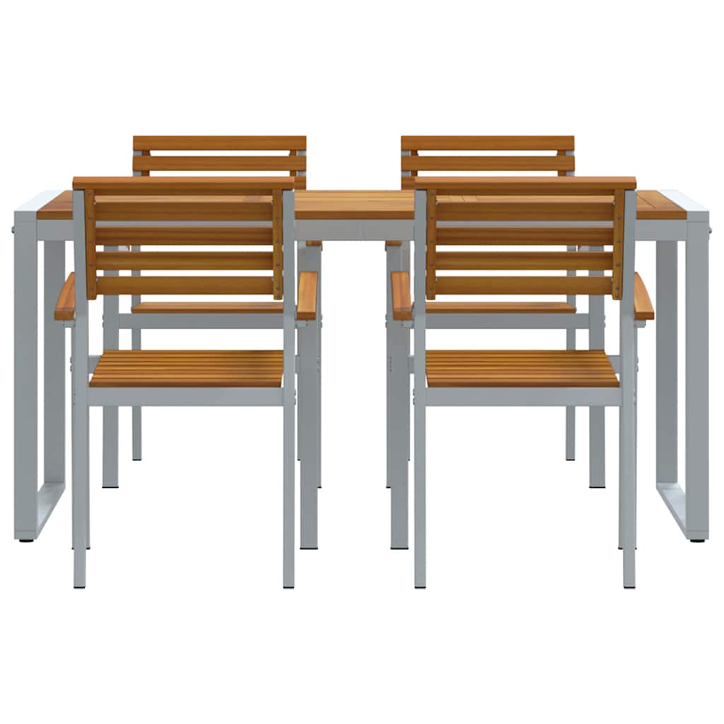 Set da Pranzo per Giardino 5 pcs Grigio | homemem39
