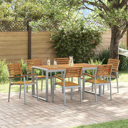 Set da Pranzo per Giardino 7 pcs Grigio | homemem39