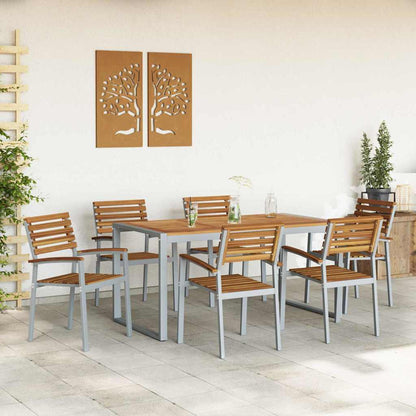 Set da Pranzo per Giardino 7 pcs Grigio | homemem39