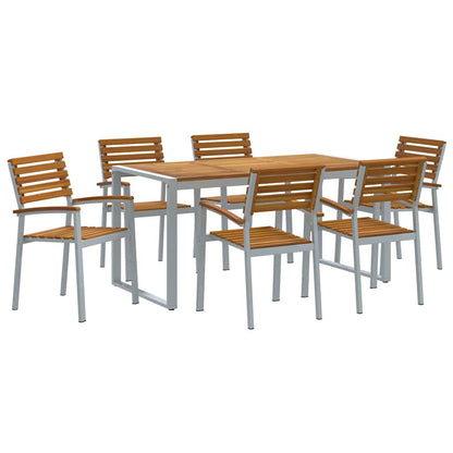 Set da Pranzo per Giardino 7 pcs Grigio | homemem39