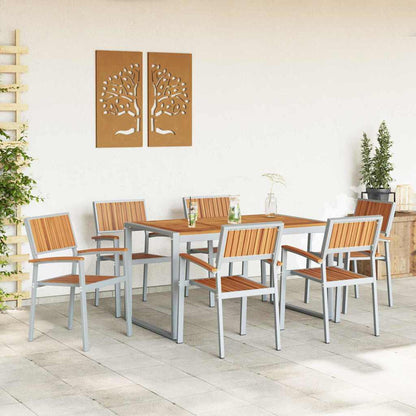 Set da Pranzo per Giardino 7 pcs Grigio