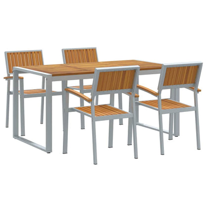 Set da Pranzo per Giardino 5 pcs Grigio