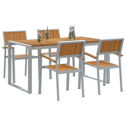 Set da Pranzo per Giardino 5 pcs Grigio