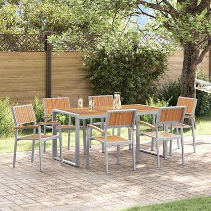 Set da Pranzo per Giardino 7 pcs Grigio