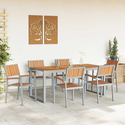 Set da Pranzo per Giardino 7 pcs Grigio