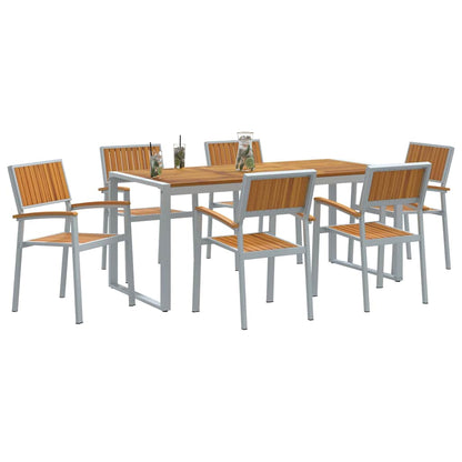 Set da Pranzo per Giardino 7 pcs Grigio