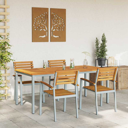 Set da Pranzo per Giardino 5 pcs Grigio