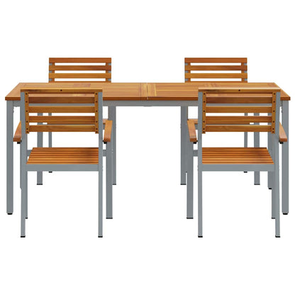 Set da Pranzo per Giardino 5 pcs Grigio