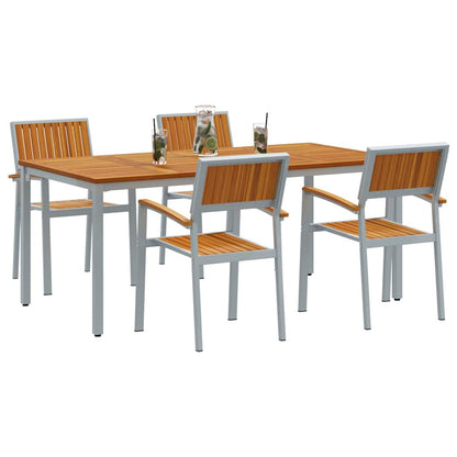 Set da Pranzo per Giardino 5 pcs Grigio