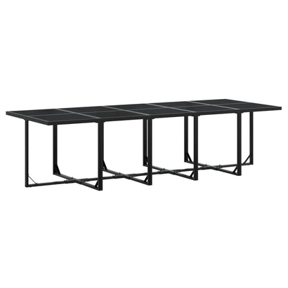 Set da Pranzo da Giardino 11 pz con Cuscini in Polyrattan Nero - homemem39
