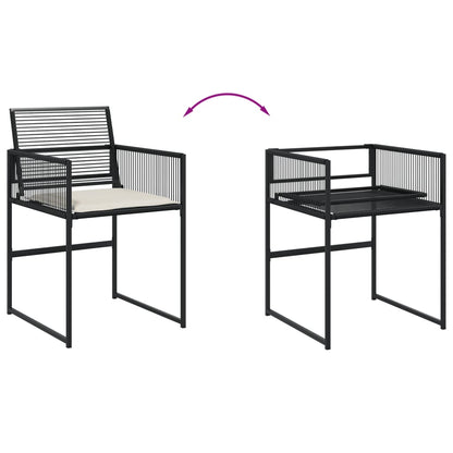 Set da Pranzo da Giardino 11 pz con Cuscini in Polyrattan Nero - homemem39