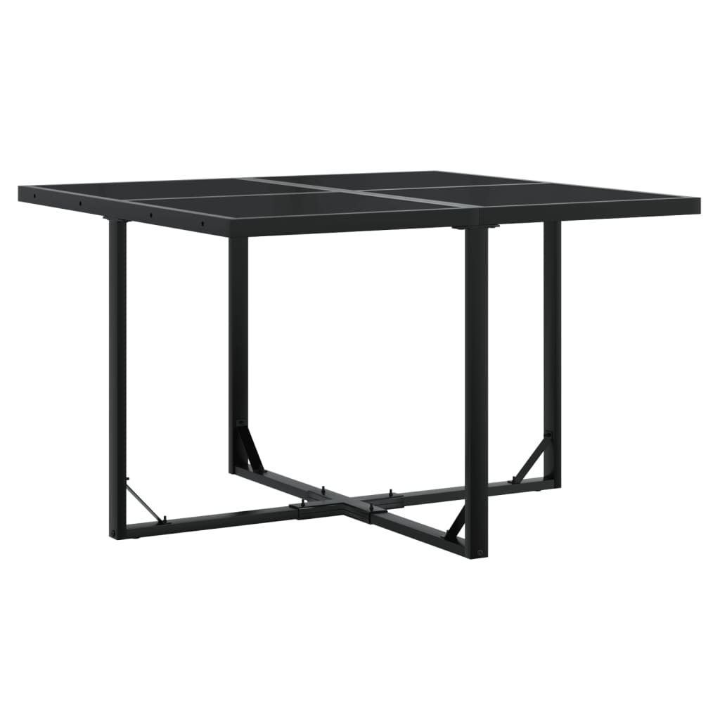 Set da Pranzo da Giardino 9 pz con Cuscini Nero in Polyrattan - homemem39