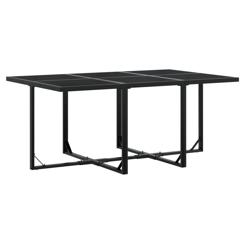 Set da Pranzo da Giardino 11 pz con Cuscini in Polyrattan Nero - homemem39