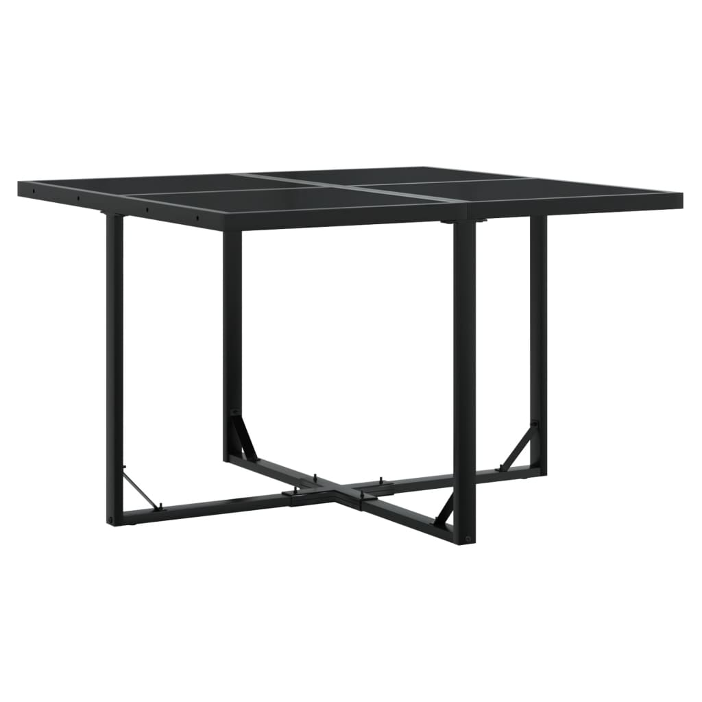 Set da Pranzo da Giardino 9 pz con Cuscini Nero in Polyrattan - homemem39