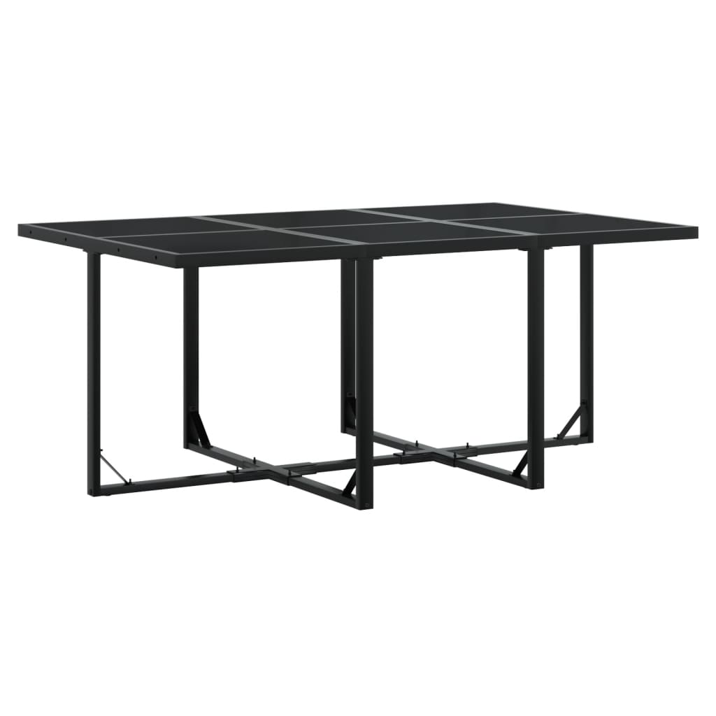Set da Pranzo da Giardino 7 pz Nero con Cuscini in Polyrattan - homemem39