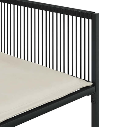 Set da Pranzo da Giardino 9 pz con Cuscini Nero in Polyrattan