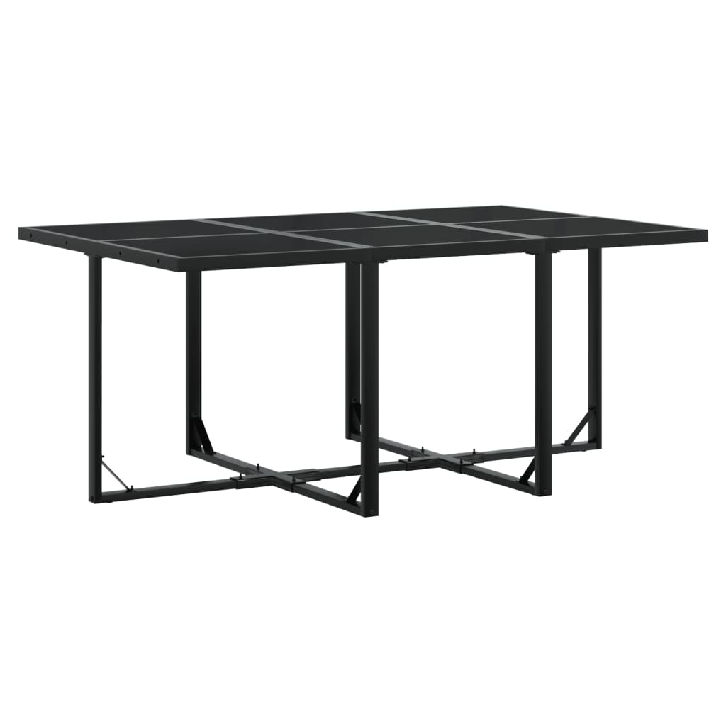 Set da Pranzo da Giardino 11 pz con Cuscini in Polyrattan Nero - homemem39