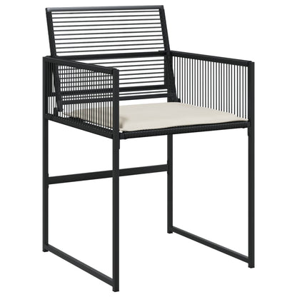 Set da Pranzo da Giardino 11 pz con Cuscini in Polyrattan Nero - homemem39