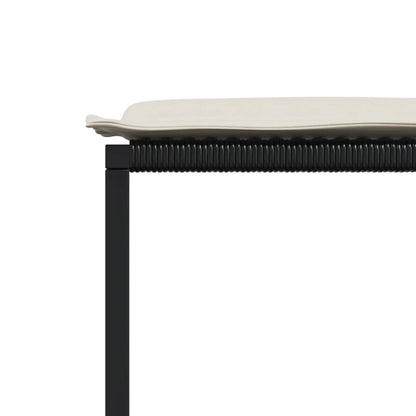 Set da Pranzo da Giardino 11 pz con Cuscini in Polyrattan Nero