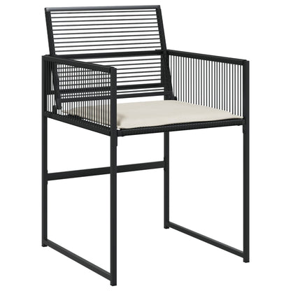 Set da Pranzo da Giardino 13pz con Cuscini Nero in Polyrattan - homemem39