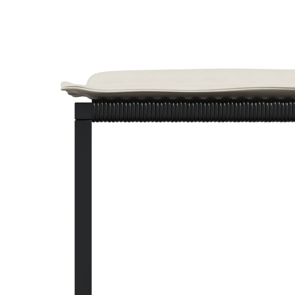 Set da Pranzo da Giardino 15 pz con Cuscini Nero in Polyrattan