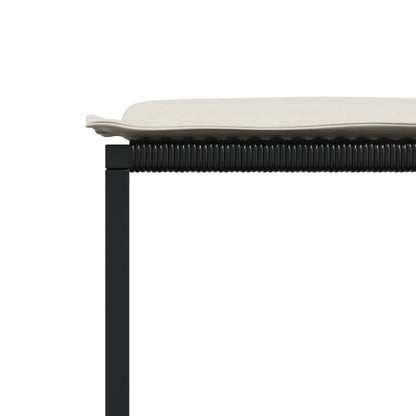Set da Pranzo da Giardino 17 pz con Cuscini Nero in Polyrattan
