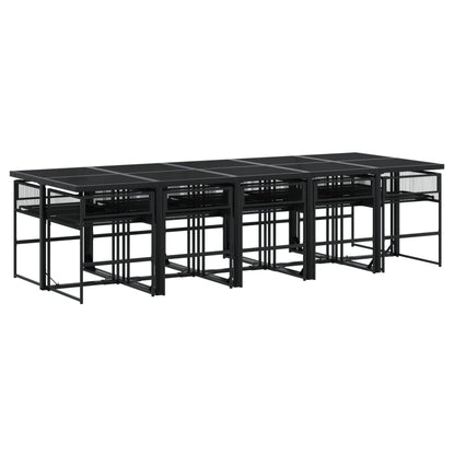 Set da Pranzo da Giardino 11 pz in Polyrattan Nero - homemem39