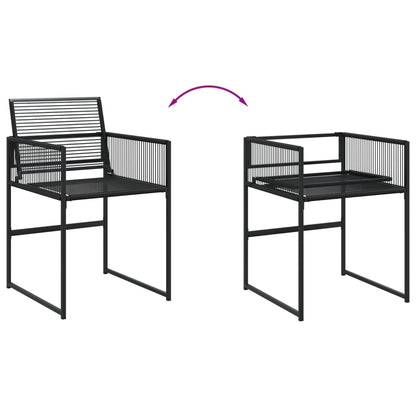 Set da Pranzo da Giardino 11 pz in Polyrattan Nero - homemem39