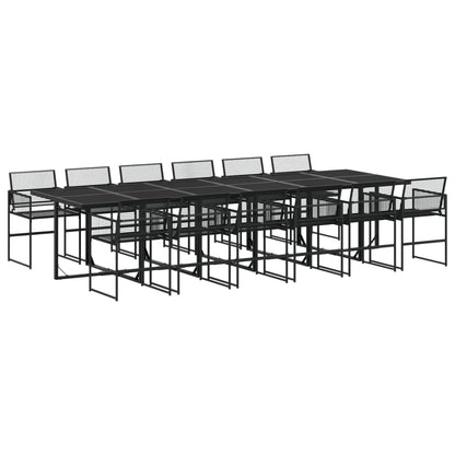 13pc Black Garden Dining Set in Polyrattan