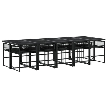 Set da Pranzo da Giardino 13pz Nero in Polyrattan - homemem39