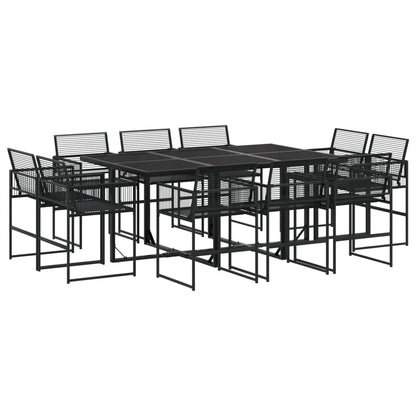 Set da Pranzo da Giardino 11 pz in Polyrattan Nero - homemem39