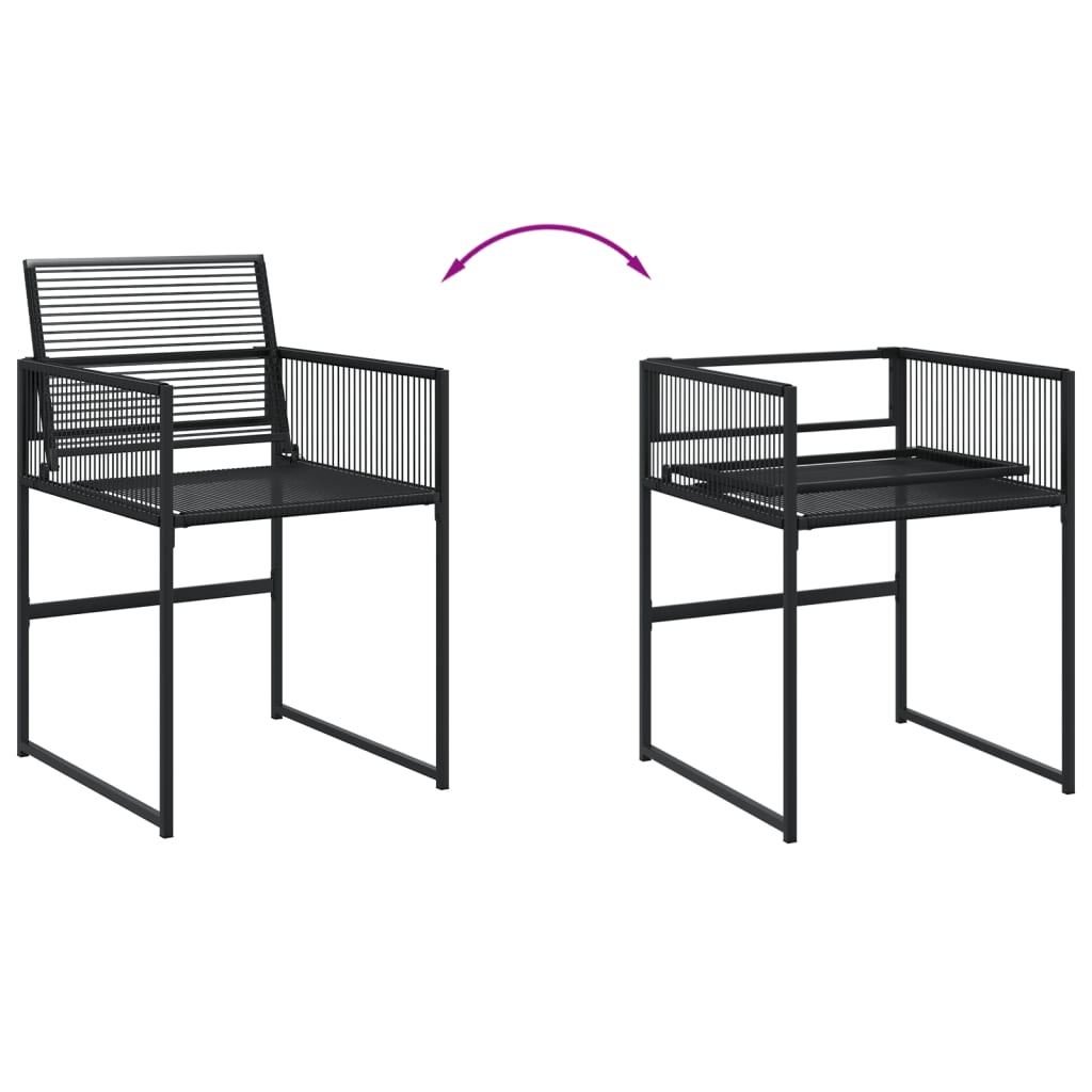 Set da Pranzo da Giardino 11 pz in Polyrattan Nero - homemem39