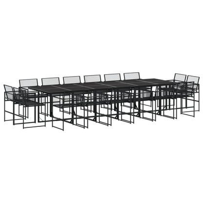 Set da Pranzo da Giardino 17 pz Nero in Polyrattan - homemem39
