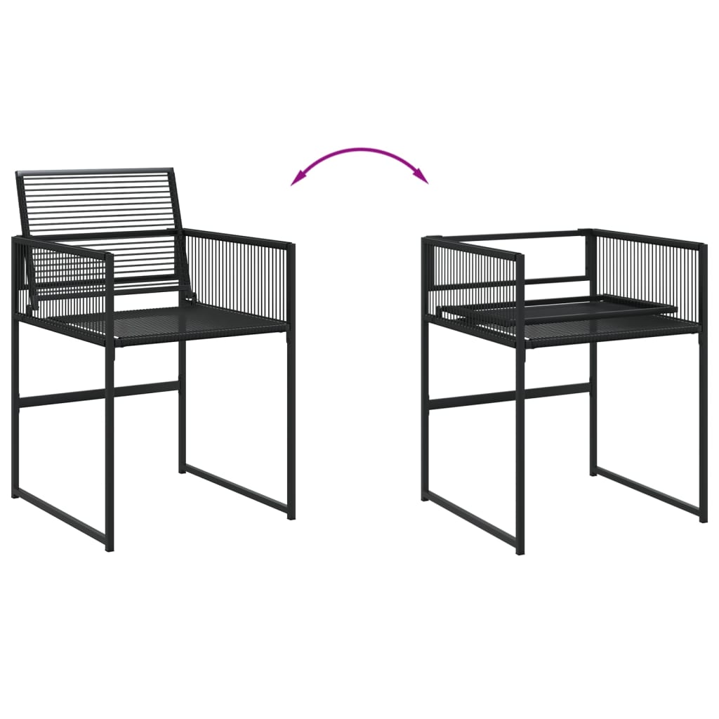 Set da Pranzo da Giardino 11 pz in Polyrattan Nero - homemem39