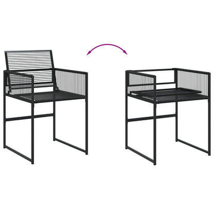 Set da Pranzo da Giardino 11 pz in Polyrattan Nero - homemem39