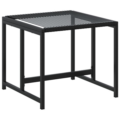 Set da Pranzo da Giardino 15 pz Nero in Polyrattan - homemem39