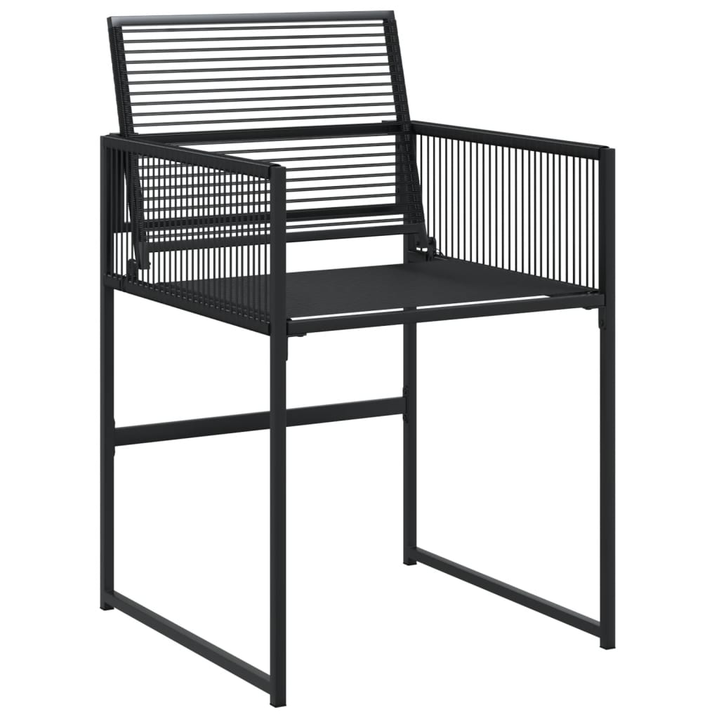 Set da Pranzo da Giardino 7 pz Nero in Polyrattan