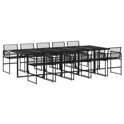 Set da Pranzo da Giardino 11 pz in Polyrattan Nero