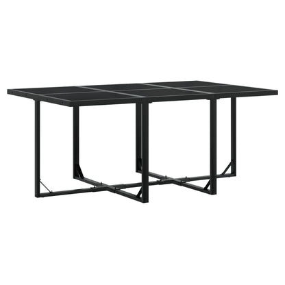 Set da Pranzo da Giardino 7 pz Nero con Cuscini in Polyrattan - homemem39