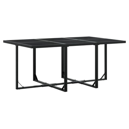 Set da Pranzo da Giardino 11 pz con Cuscini in Polyrattan Nero - homemem39