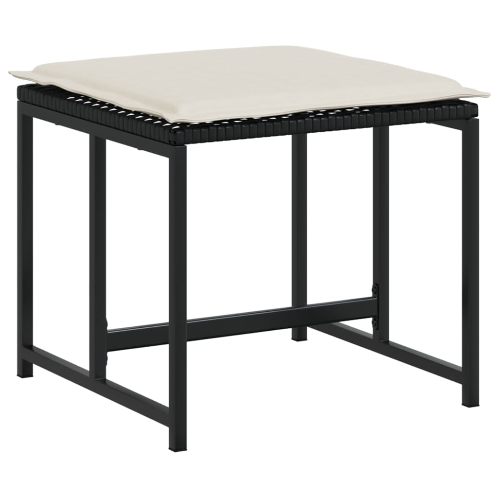 Set da Pranzo da Giardino 11 pz con Cuscini in Polyrattan Nero - homemem39