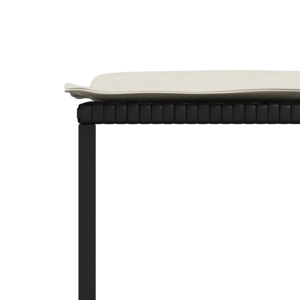 Set da Pranzo da Giardino 13pz con Cuscini Nero in Polyrattan - homemem39